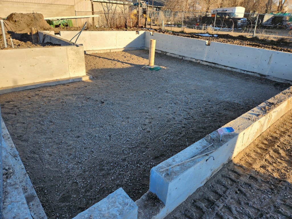Completed foundation of a guest house ready for the next phase of construction.